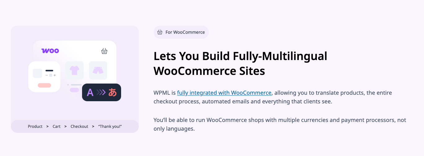 WPML multilingual WooCommerce features