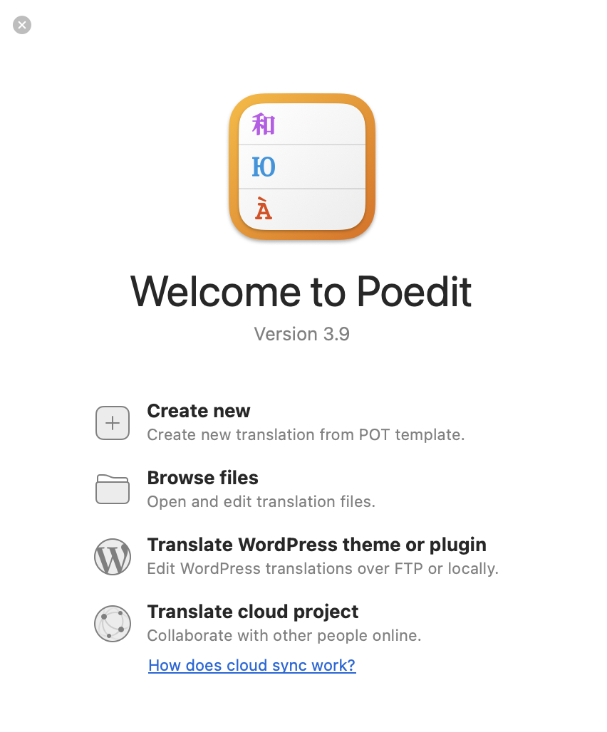 Opening a Qt .ts file in Poedit