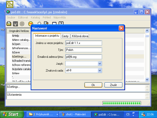 Poedit running on Windows XP with Luna theme
